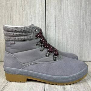 NEW Keds Camp Boot Grey Lace Up Ankle Bootie Comfort Shoe Womens Size 8